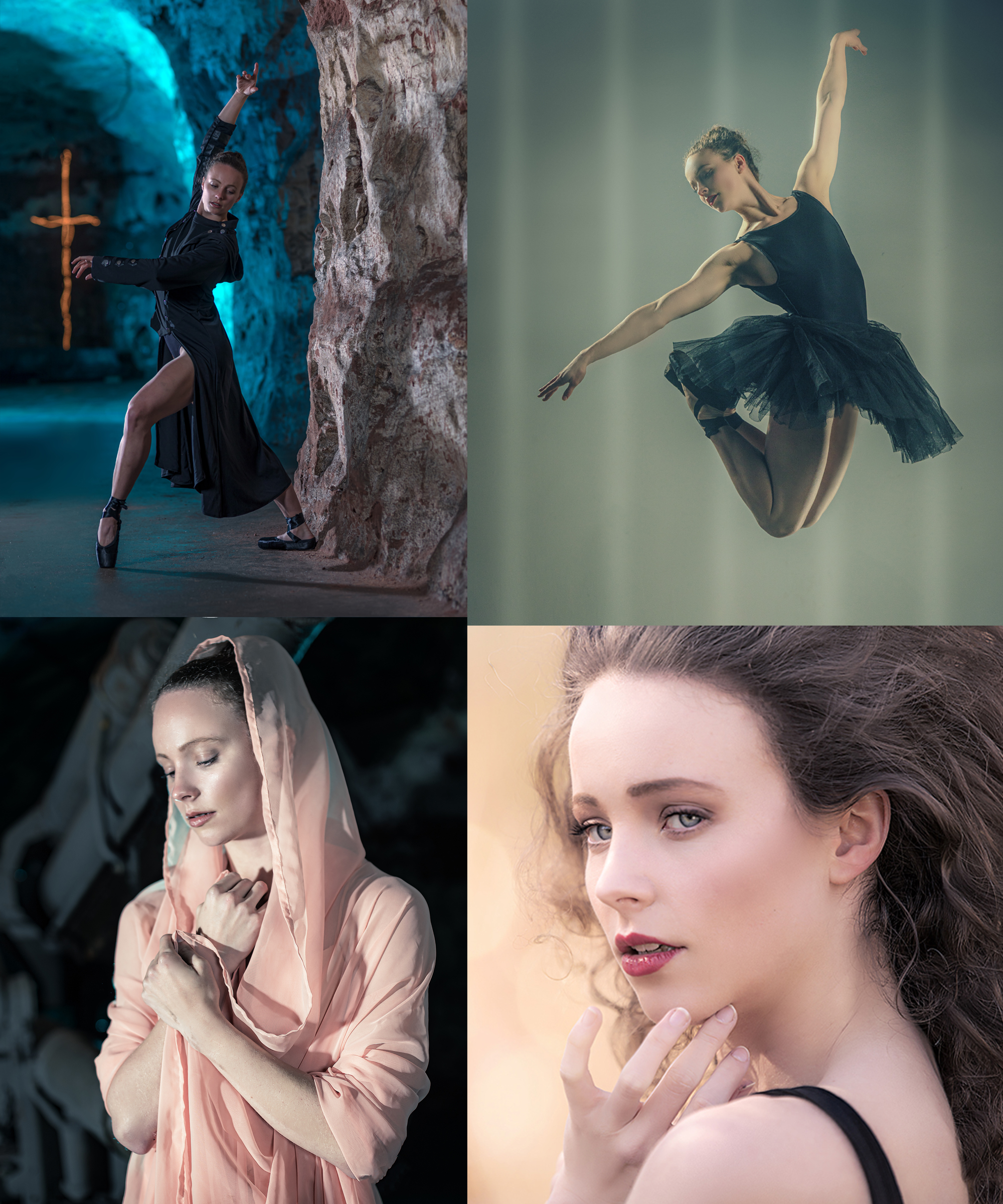 Model Emelie - Akrobatik und Powerday - professionelle Tänzerin, Choreographin und Model -  Studioline,Trampolin in Lost Place, Portraits, Sprung Bewegung - outdoor Lost Place mit Mehl und Aktionen  - Sprung und Tanz  